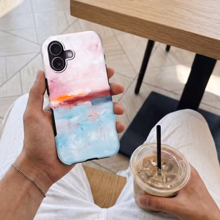 Abstract - Kleuren - Modern - Kunst - Roze Toughcase MagSafe Apple iPhone 17 klein -Sfeer1M