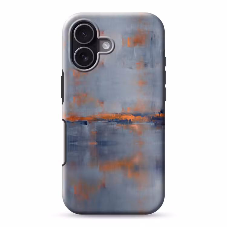 Abstract - Kleuren - Modern - Oranje - Grijs Toughcase MagSafe Apple iPhone 17 klein -3d