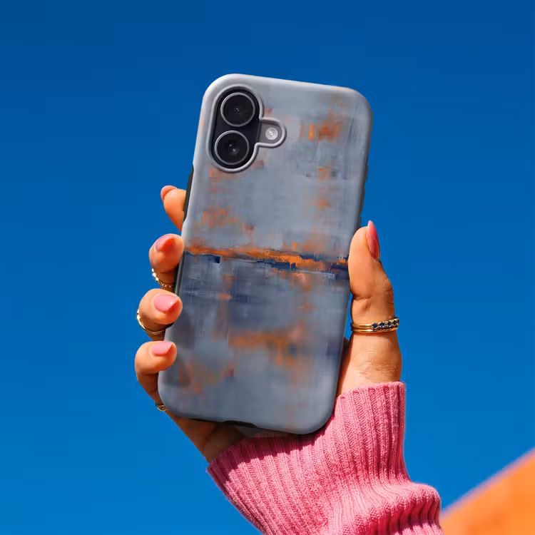 Abstract - Kleuren - Modern - Oranje - Grijs Toughcase MagSafe Apple iPhone 17 klein -Sfeer1V