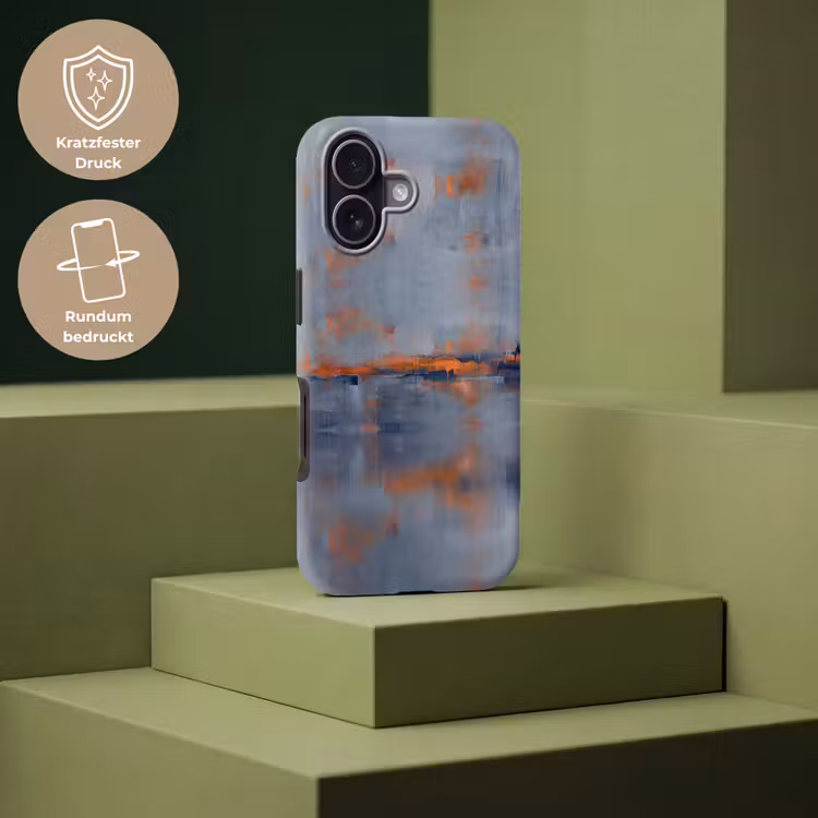Abstract - Kleuren - Modern - Oranje - Grijs Toughcase MagSafe Apple iPhone 17 klein -USP_PrintM_DE