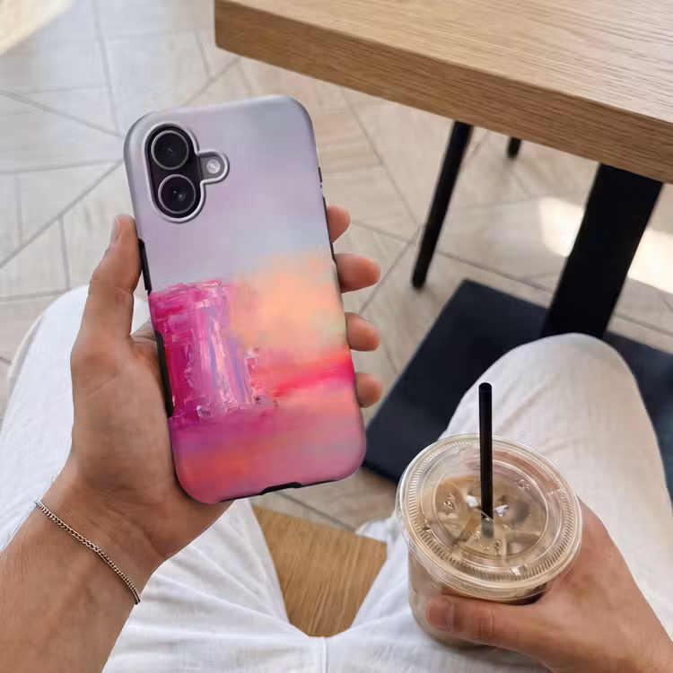 Abstract - Kleuren - Modern - Roze Toughcase MagSafe Apple iPhone 17 klein -Sfeer1M