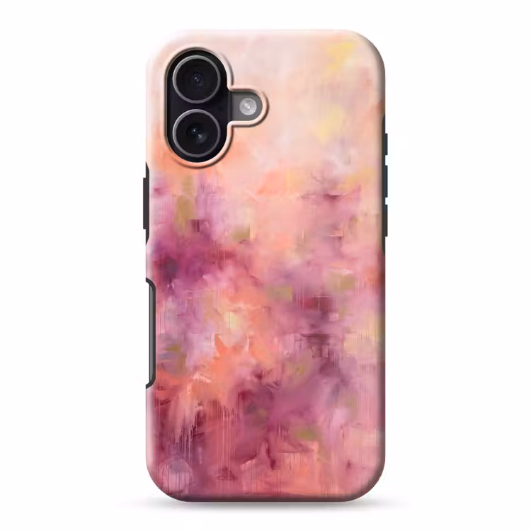 Abstract - Kleuren - Modern - Roze - Paars Toughcase MagSafe Apple iPhone 17 klein -3d