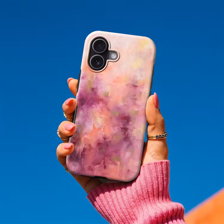 Abstract - Kleuren - Modern - Roze - Paars Toughcase MagSafe Apple iPhone 17 klein -Sfeer1V