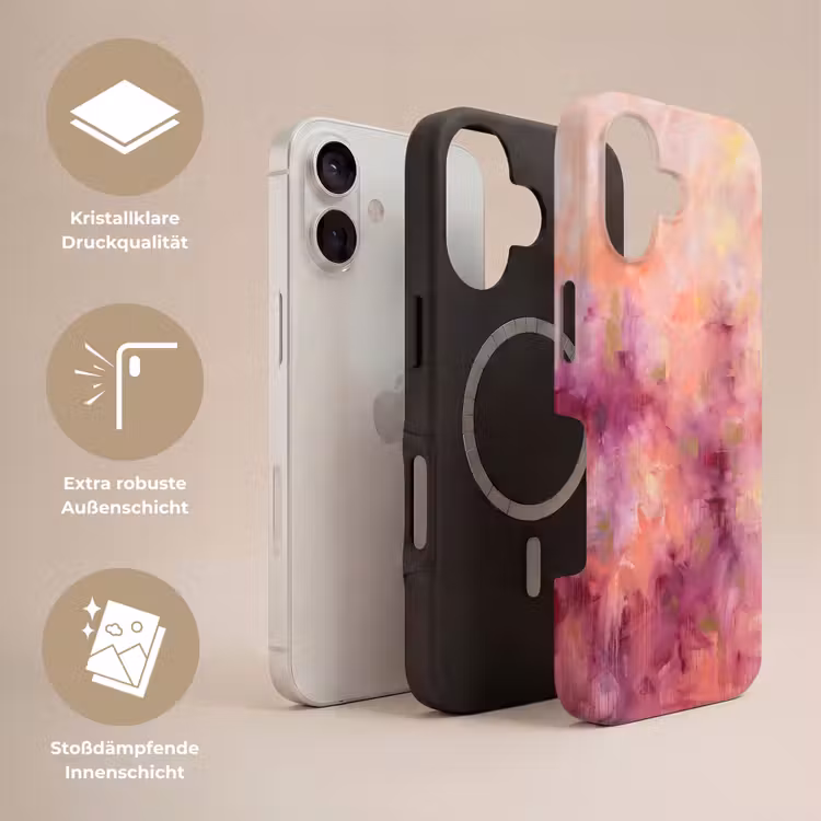 Abstract - Kleuren - Modern - Roze - Paars Toughcase MagSafe Apple iPhone 17 klein -USP_Lagen_DE