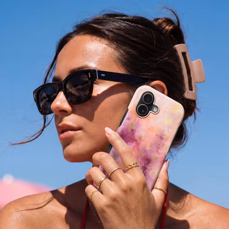 Abstract - Kleuren - Modern - Roze - Paars Toughcase MagSafe Apple iPhone 17 klein -Sfeer2V