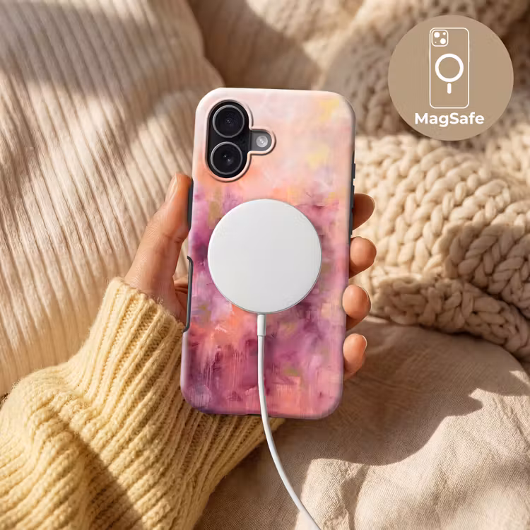 Abstract - Kleuren - Modern - Roze - Paars Toughcase MagSafe Apple iPhone 17 klein -USP_MagsafeV