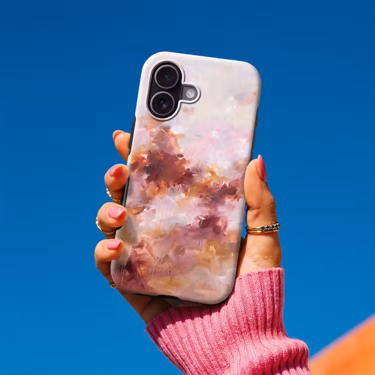 Abstract - Kleurrijk - Kunst - Modern - Roze-Rood Toughcase MagSafe Apple iPhone 17 klein -Sfeer1V