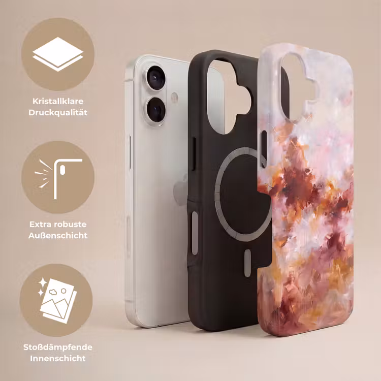 Abstract - Kleurrijk - Kunst - Modern - Roze-Rood Toughcase MagSafe Apple iPhone 17 klein -USP_Lagen_DE