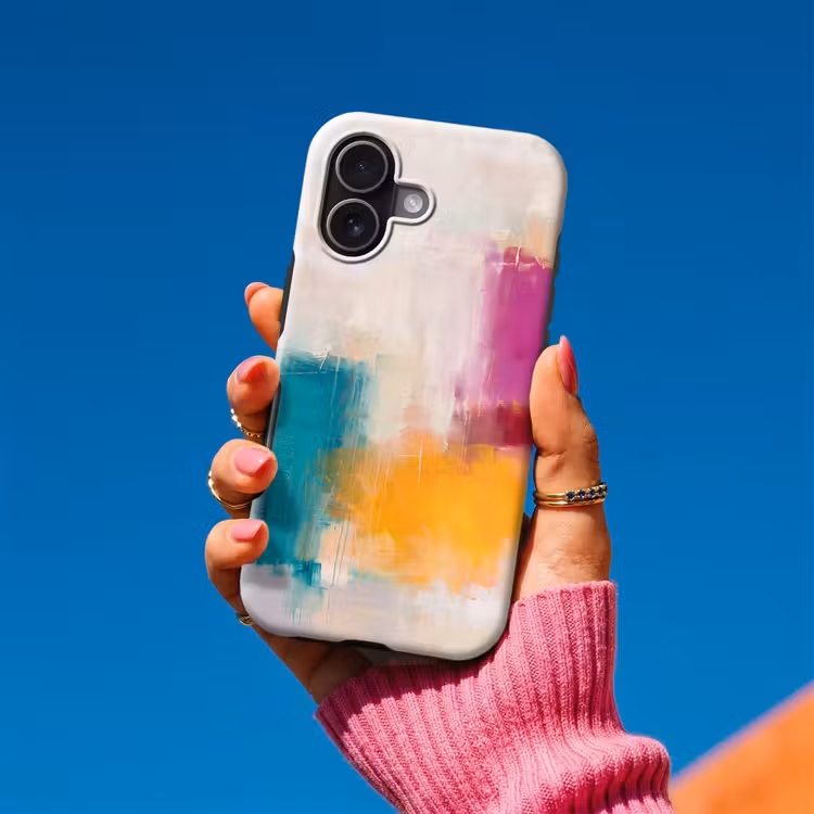 Abstract - Kleurrijk - Modern - Kunst - Oranje Toughcase MagSafe Apple iPhone 17 klein -Sfeer1V