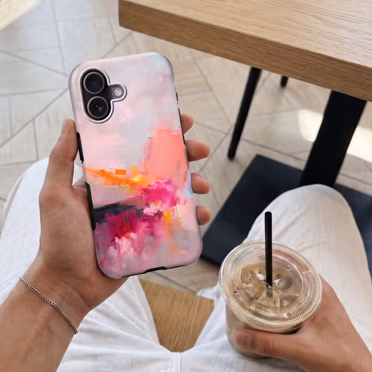 Abstract - Kleurrijk - Modern - Roze Toughcase MagSafe Apple iPhone 17 klein -Sfeer1M