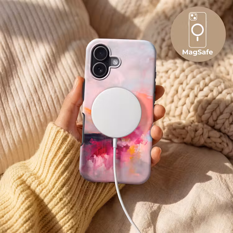 Abstract - Kleurrijk - Modern - Roze Toughcase MagSafe Apple iPhone 17 klein -USP_MagsafeV