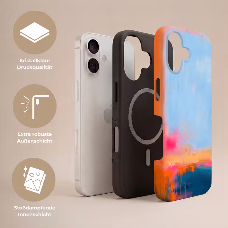 Abstract - Kleurvlakken - Modern - Oranje - Blauw Toughcase MagSafe Apple iPhone 17 klein -USP_Lagen_DE