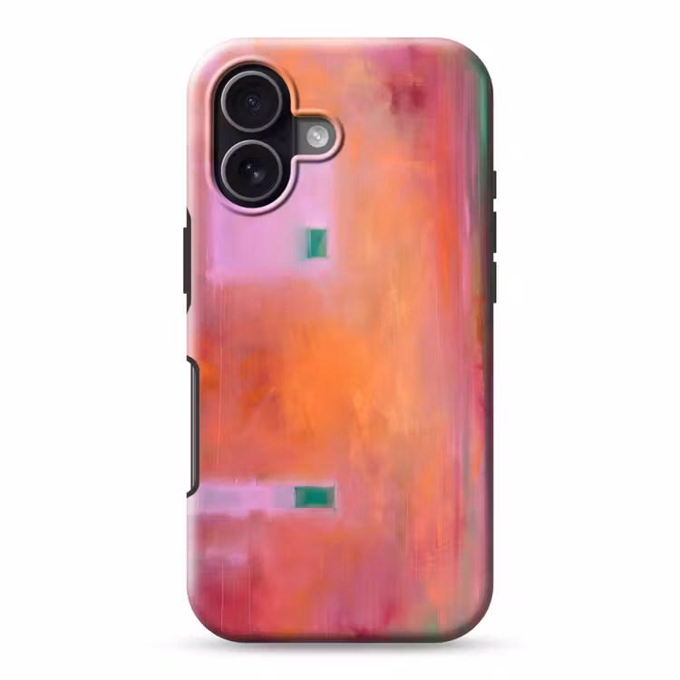 Abstract - Vlakken - Kunst - Modern - Oranje Toughcase MagSafe Apple iPhone 17 klein -3d