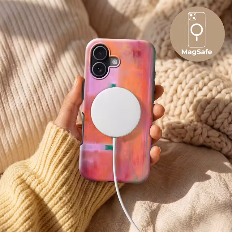 Abstract - Vlakken - Kunst - Modern - Oranje Toughcase MagSafe Apple iPhone 17 klein -USP_MagsafeV