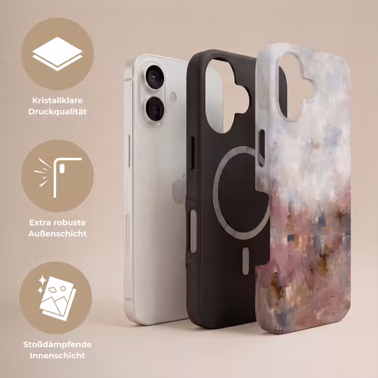 Abstract - Vloeiend - Kunst - Modern - Beige Toughcase MagSafe Apple iPhone 17 klein -USP_Lagen_DE