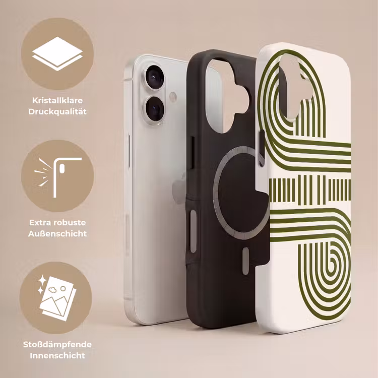Abstract - Vormen - Modern - Groen Toughcase MagSafe Apple iPhone 17 klein -USP_Lagen_DE