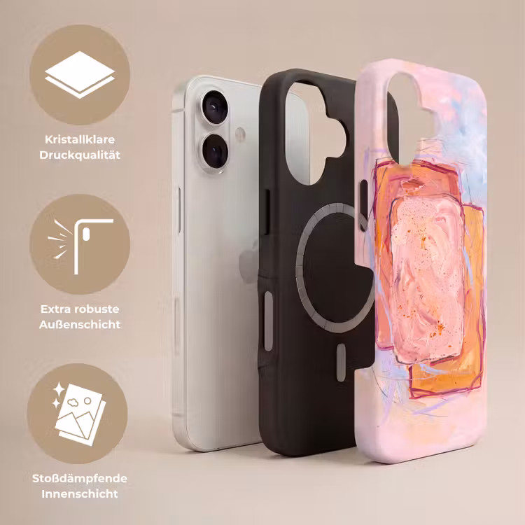Abstract - Vormen - Modern - Roze Toughcase MagSafe Apple iPhone 17 klein -USP_Lagen_DE