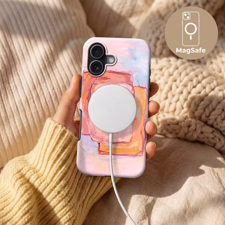 Abstract - Vormen - Modern - Roze Toughcase MagSafe Apple iPhone 17 klein -USP_MagsafeV
