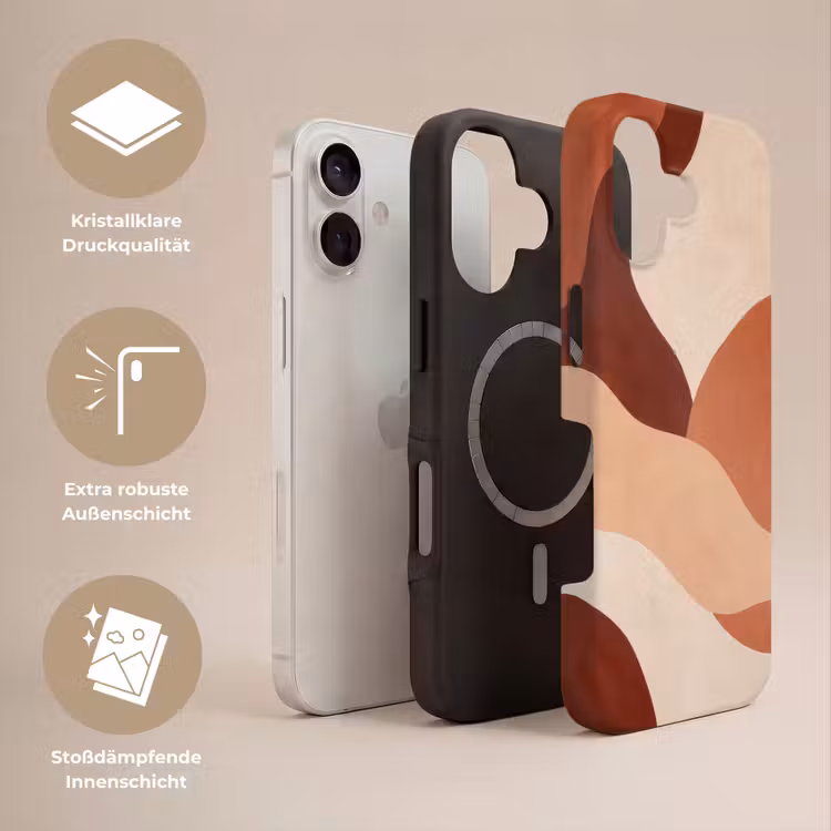 Abstract - Vormen - Organisch - Aardetinten - Modern Toughcase MagSafe Apple iPhone 17 klein -USP_Lagen_DE