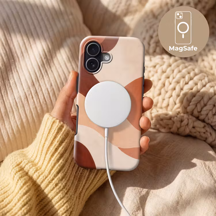 Abstract - Vormen - Organisch - Aardetinten - Modern Toughcase MagSafe Apple iPhone 17 klein -USP_MagsafeV