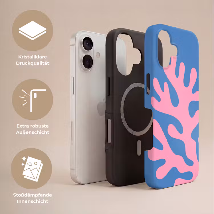 Abstract - Vormen - Roze - Blauw Toughcase MagSafe Apple iPhone 17 klein -USP_Lagen_DE