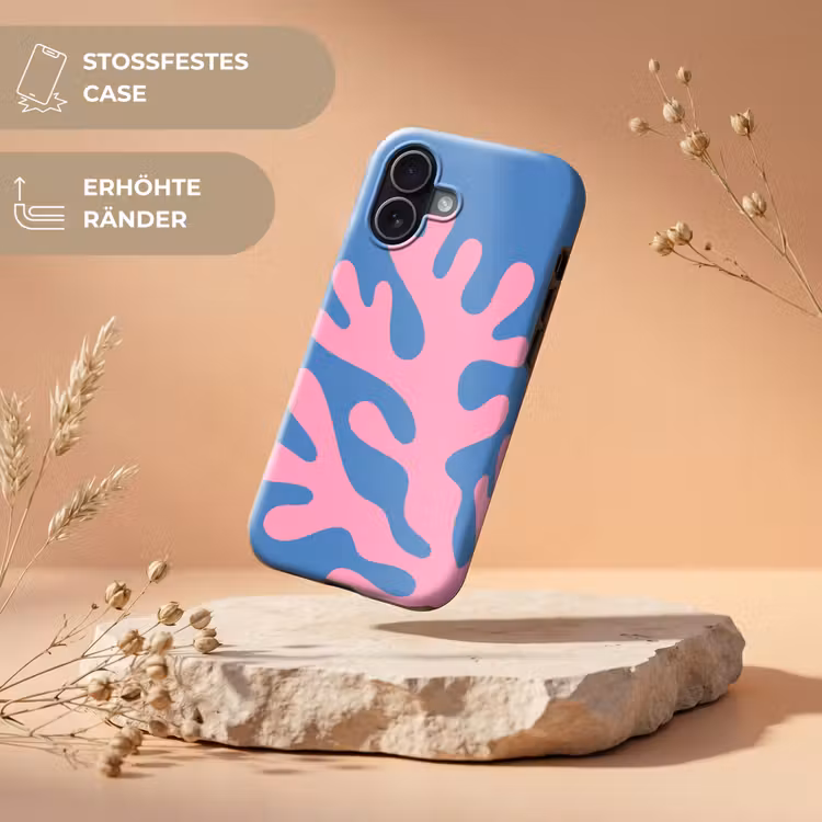 Abstract - Vormen - Roze - Blauw Toughcase MagSafe Apple iPhone 17 klein -USP_RandenV_DE