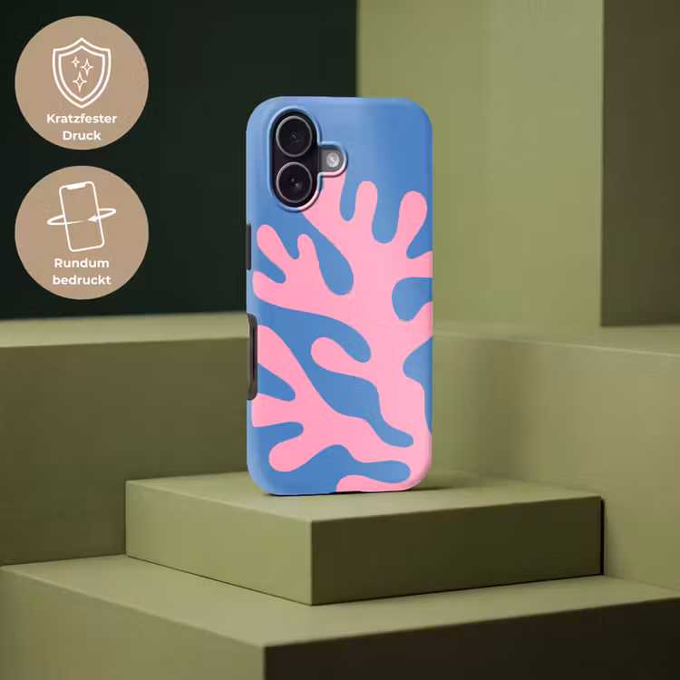 Abstract - Vormen - Roze - Blauw Toughcase MagSafe Apple iPhone 17 klein -USP_PrintM_DE