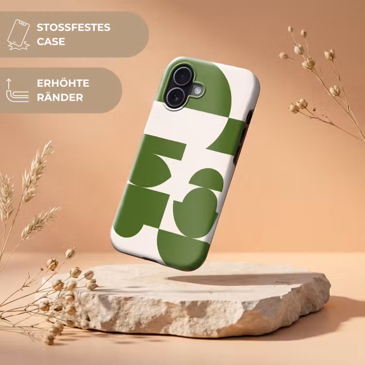 Abstract - Geometrie - Modern - Groen - Wit Toughcase MagSafe Apple iPhone 17 klein -USP_RandenV_DE