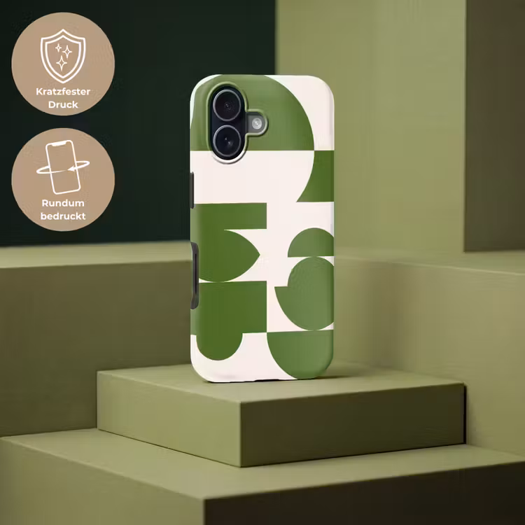 Abstract - Geometrie - Modern - Groen - Wit Toughcase MagSafe Apple iPhone 17 klein -USP_PrintM_DE