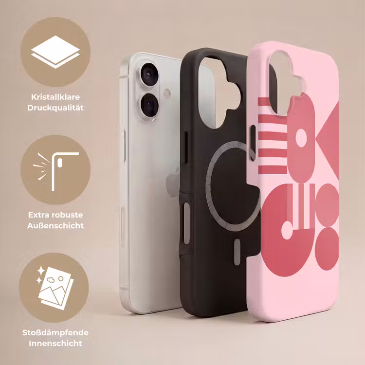 Abstract - Geometrisch - Vormen - Roze Toughcase MagSafe Apple iPhone 17 klein -USP_Lagen_DE