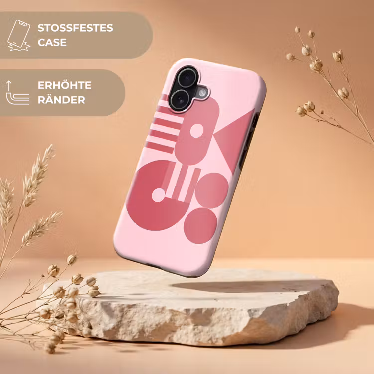 Abstract - Geometrisch - Vormen - Roze Toughcase MagSafe Apple iPhone 17 klein -USP_RandenV_DE