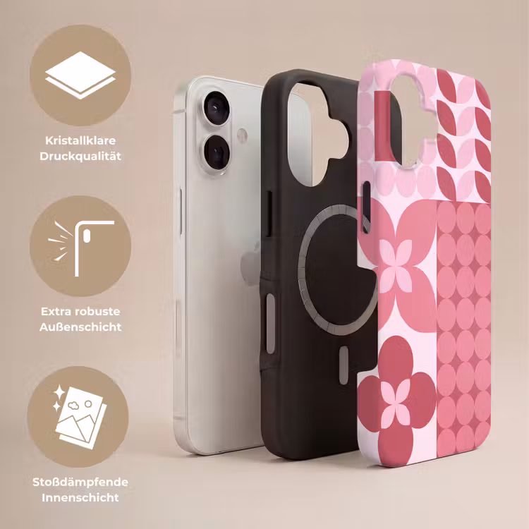 Abstract - Geometrisch - Patroon - Modern - Roze Toughcase MagSafe Apple iPhone 17 klein -USP_Lagen_DE