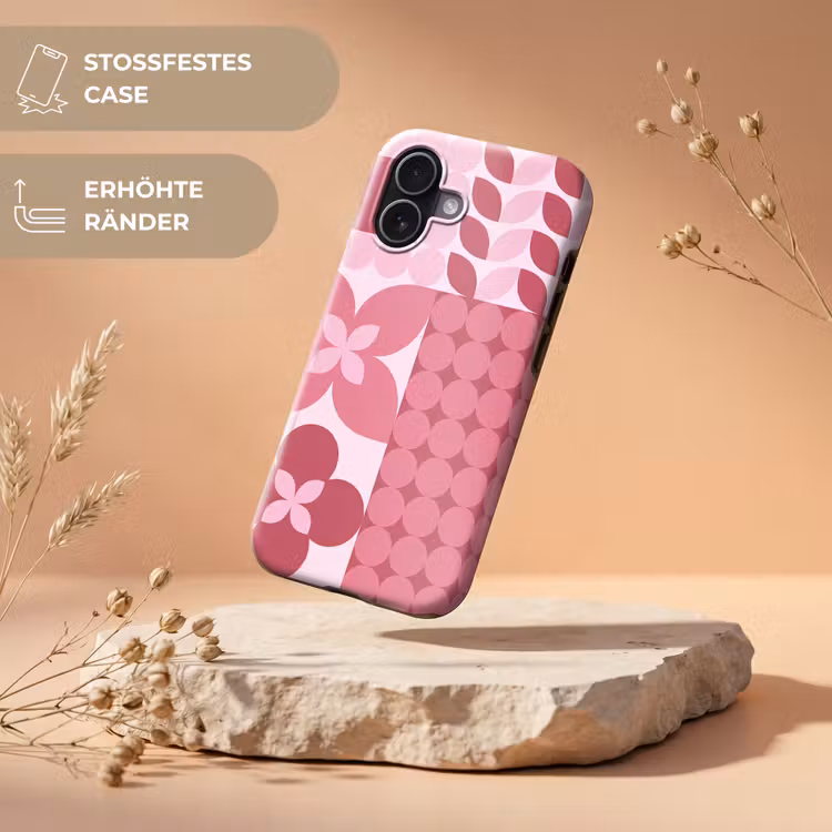 Abstract - Geometrisch - Patroon - Modern - Roze Toughcase MagSafe Apple iPhone 17 klein -USP_RandenV_DE