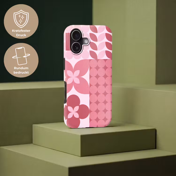 Abstract - Geometrisch - Patroon - Modern - Roze Toughcase MagSafe Apple iPhone 17 klein -USP_PrintM_DE