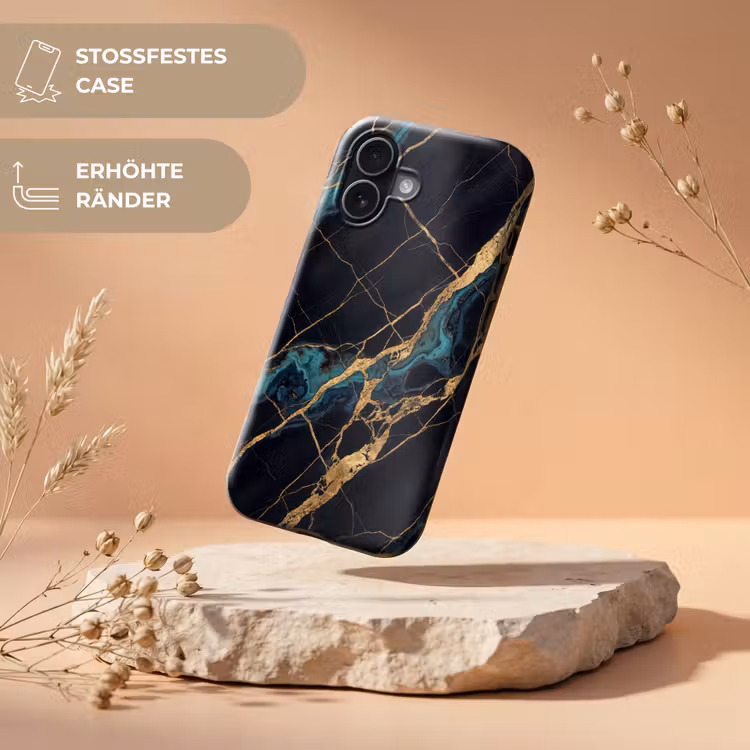 Abstract - Gouden lijnen - Kunst - Modern - Zwart Toughcase MagSafe Apple iPhone 17 klein -USP_RandenV_DE