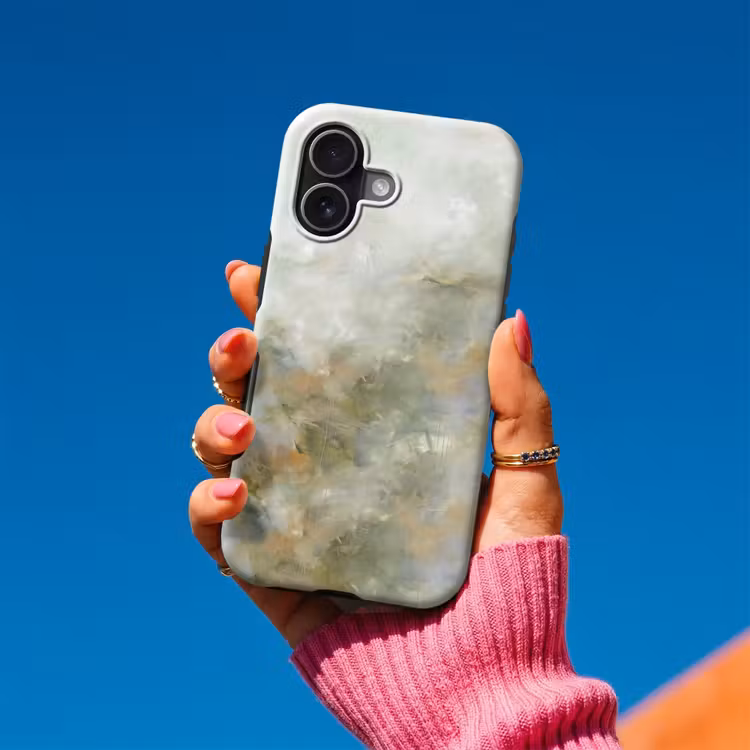 Abstract - Groen - Beige - Modern - Kunst Toughcase MagSafe Apple iPhone 17 klein -Sfeer1V