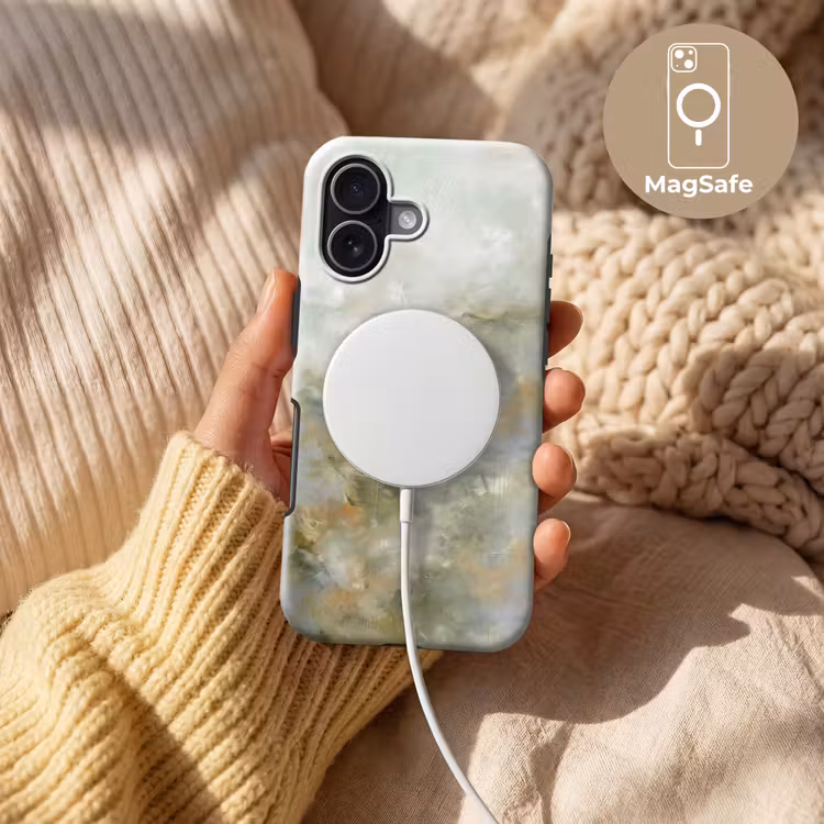 Abstract - Groen - Beige - Modern - Kunst Toughcase MagSafe Apple iPhone 17 klein -USP_MagsafeV