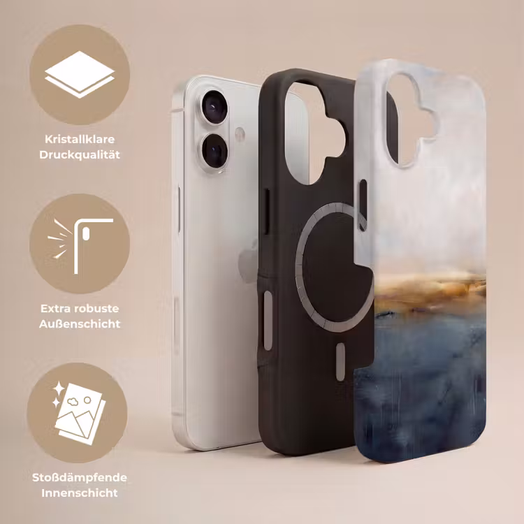 Abstract - Horizon - Water - Modern - Beige Toughcase MagSafe Apple iPhone 17 klein -USP_Lagen_DE