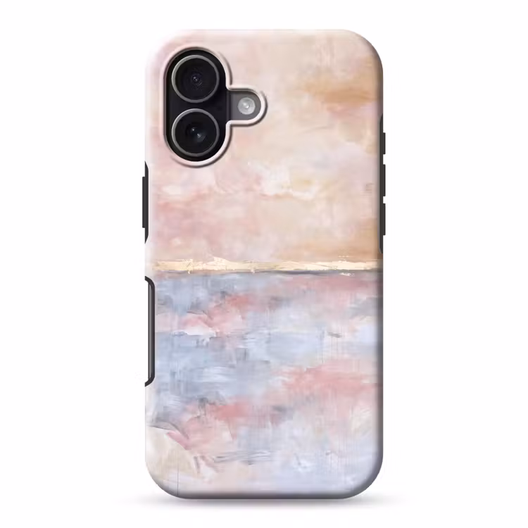 Abstract - Horizontaal - Kunst - Roze - Goud Toughcase MagSafe Apple iPhone 17 klein -3d