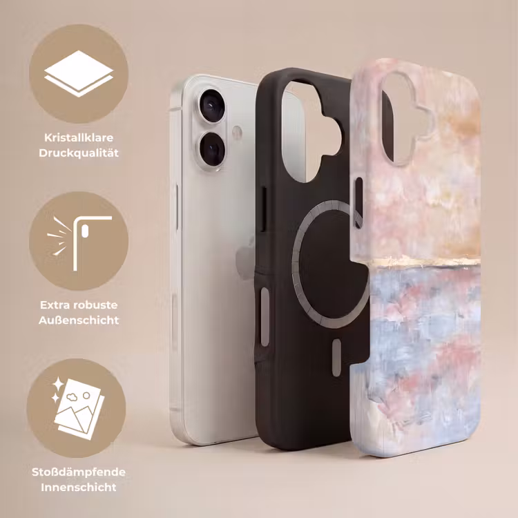 Abstract - Horizontaal - Kunst - Roze - Goud Toughcase MagSafe Apple iPhone 17 klein -USP_Lagen_DE