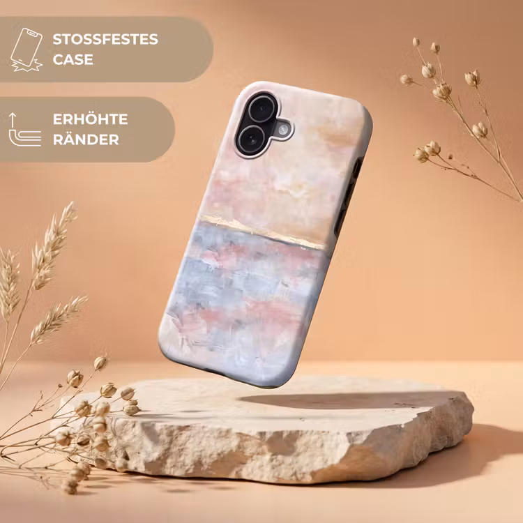 Abstract - Horizontaal - Kunst - Roze - Goud Toughcase MagSafe Apple iPhone 17 klein -USP_RandenV_DE