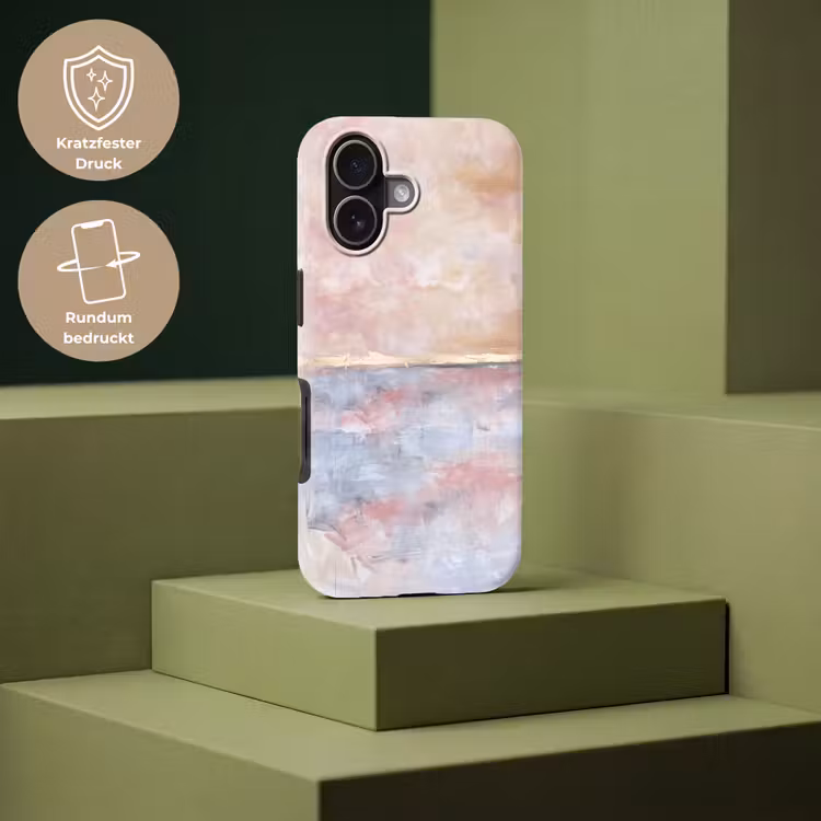 Abstract - Horizontaal - Kunst - Roze - Goud Toughcase MagSafe Apple iPhone 17 klein -USP_PrintM_DE