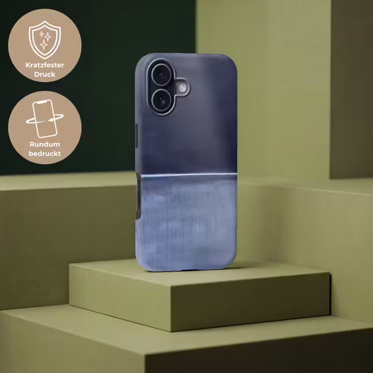 Abstract - Horizontale lijn - Minimalistisch - Donkerblauw - Kunst Toughcase MagSafe Apple iPhone 17 klein -USP_PrintM_DE