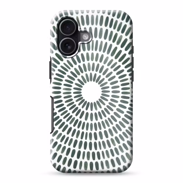 Abstract - Cirkel - Patroon - Modern - Groen Toughcase MagSafe Apple iPhone 17 klein -3d