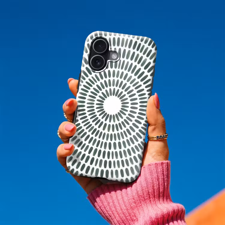 Abstract - Cirkel - Patroon - Modern - Groen Toughcase MagSafe Apple iPhone 17 klein -Sfeer1V