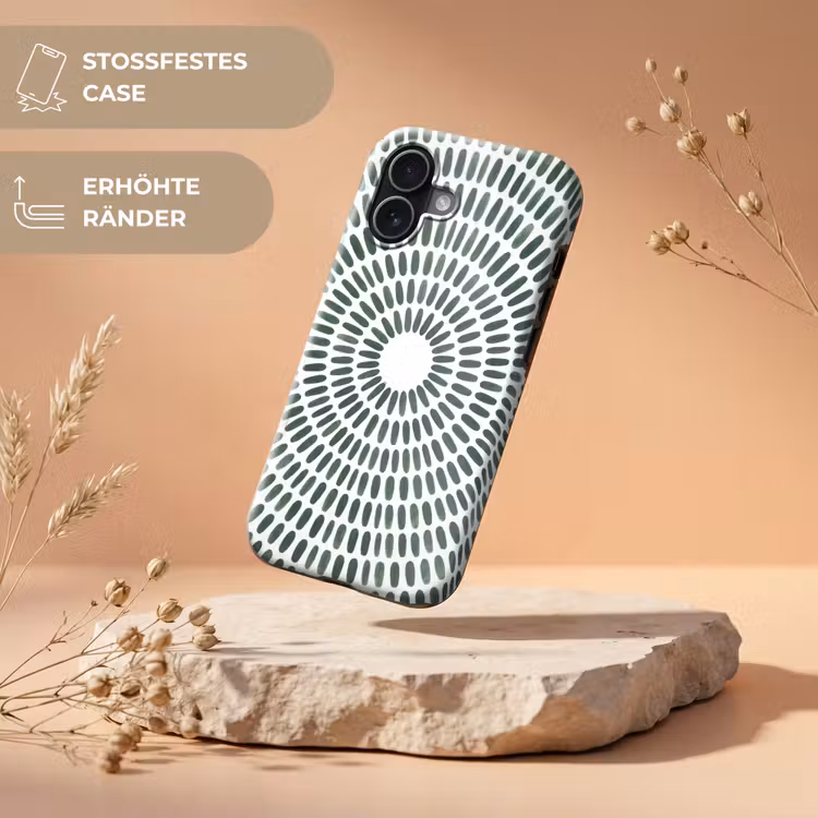 Abstract - Cirkel - Patroon - Modern - Groen Toughcase MagSafe Apple iPhone 17 klein -USP_RandenV_DE