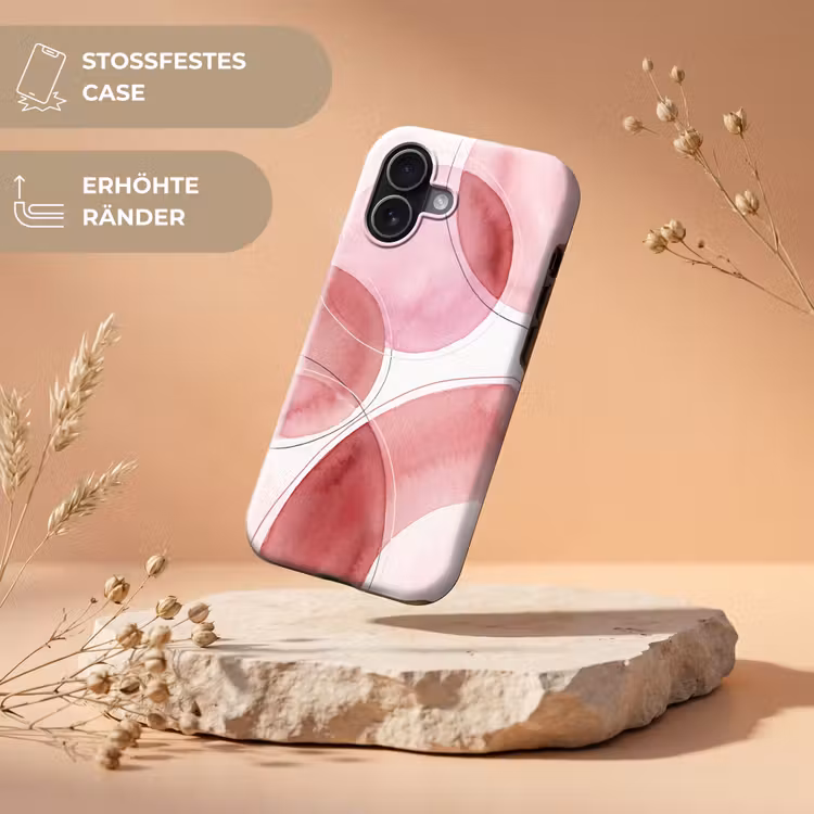 Abstract - Cirkels - Modern - Roze - Kunst Toughcase MagSafe Apple iPhone 17 klein -USP_RandenV_DE