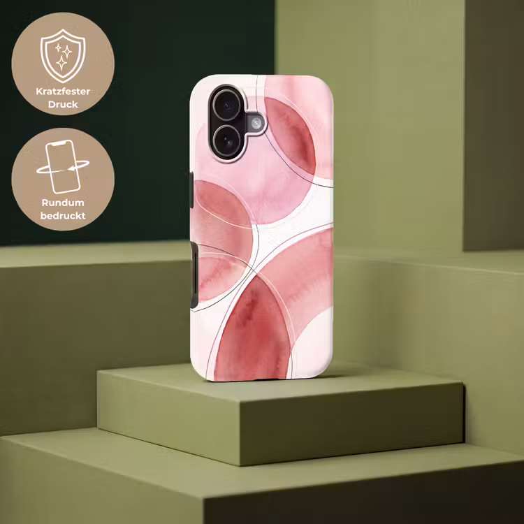 Abstract - Cirkels - Modern - Roze - Kunst Toughcase MagSafe Apple iPhone 17 klein -USP_PrintM_DE