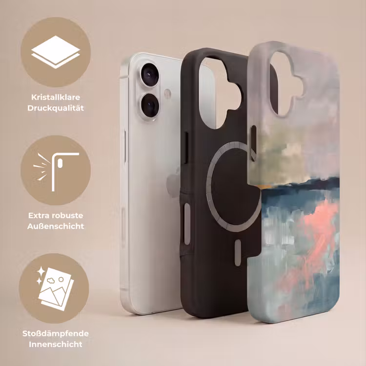 Abstract - Landschap - Kunst - Modern - Groen - Blauw Toughcase MagSafe Apple iPhone 17 klein -USP_Lagen_DE