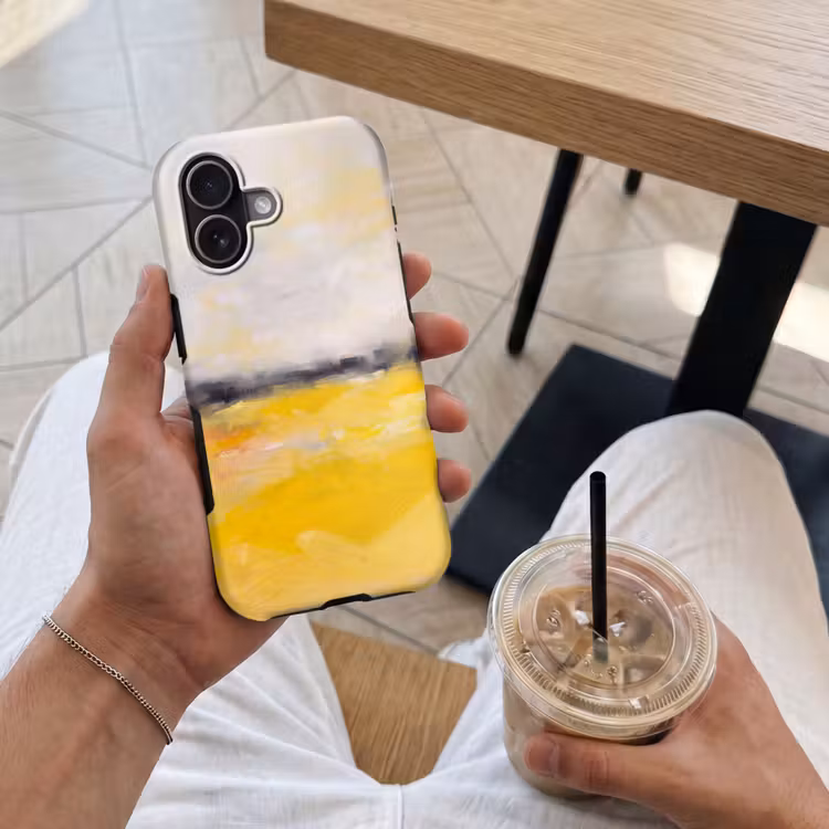 Abstract - Landschap - Modern - Geel Toughcase MagSafe Apple iPhone 17 klein -Sfeer1M